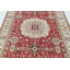 Tapis rouge en laine noué à la main de 5,6 x 8 pi avec motif de médaillon rouge, ivoire et bleu clair