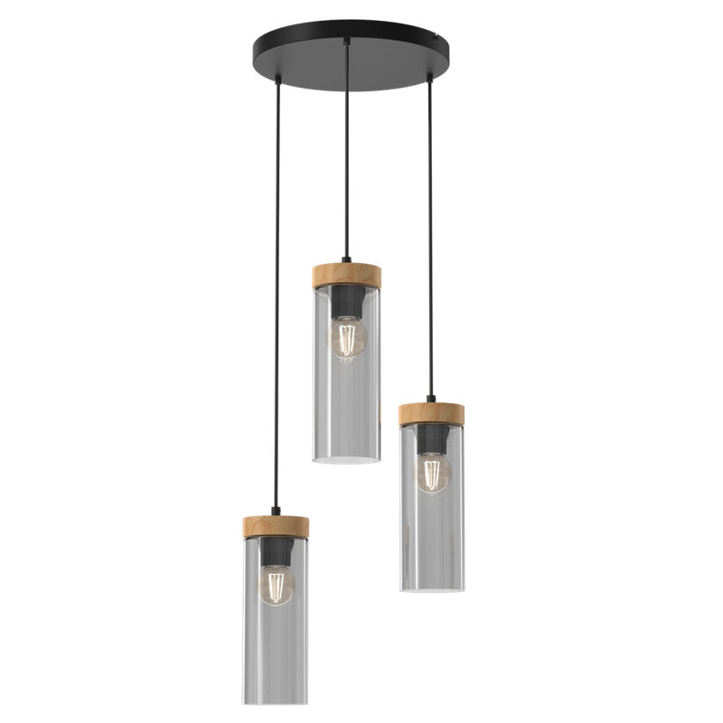 Elica 3 - Light Black Cylinder Pendant