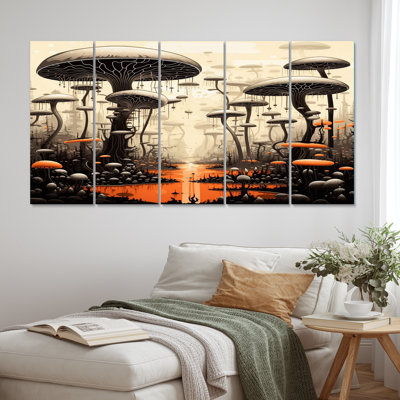 Reproduction sur toile - 5 panneaux égaux - Autre univers mystérieux II