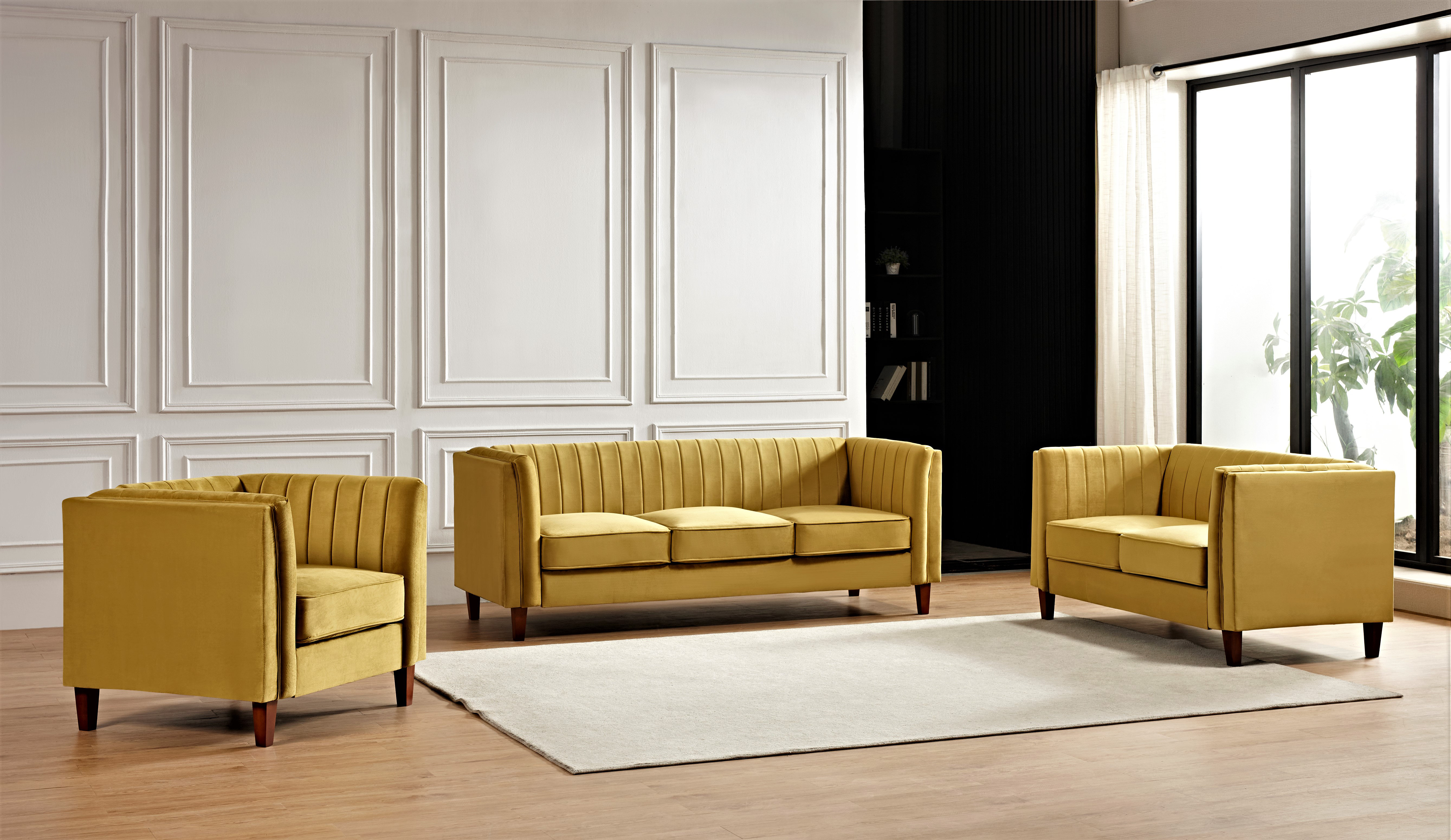 Everly Quinn 3 Piece Velvet Living Room Set & Reviews | Wayfair