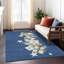 Tapis bleu marine lavable à la machine intérieur / extérieur Xhevrie-375739402