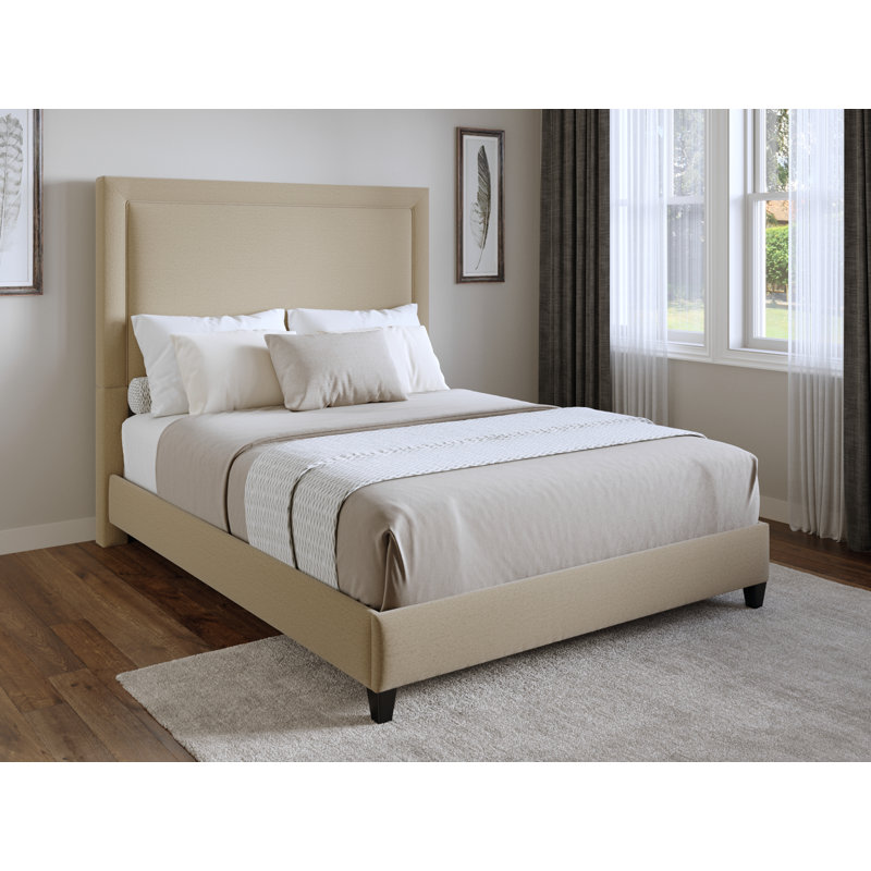 Guerline Upholstered Headboard, Beige, Full