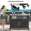 Opaline Rolling 54.5" Outdoor Kitchen Island With Stainless Steel Tabletop With Lockable Wheels