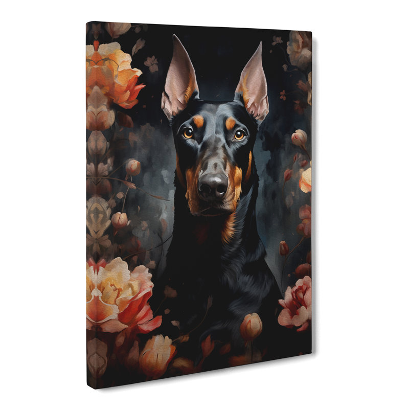 Doberman Romanticism - Wrapped Canvas Print, 50cm H x 35cm W x 3cm D