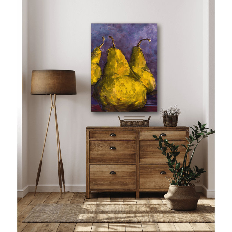 Pears With Purple, 24" H x 20" W x 1" D, Unframed