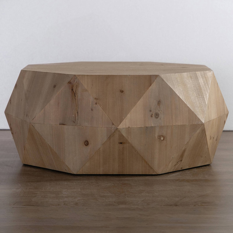 38"Three-dimensional Embossed Pattern Design American Retro Style Coffee Table
