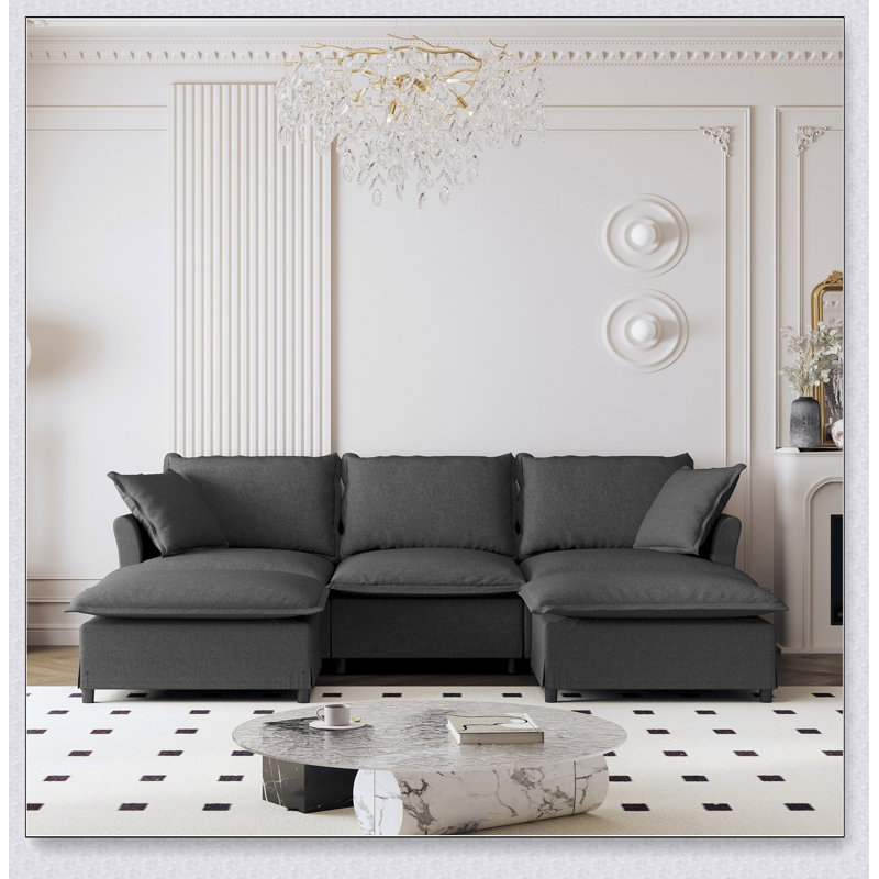 Canapé modulaire avec repose-pieds Chenille