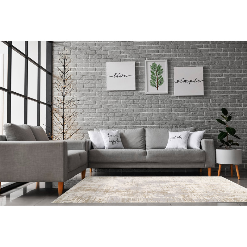 Lakena 12581-189 IVOIRE / BEIGE / GRIS, Rectangle 5 pi 3 po x 7 pi