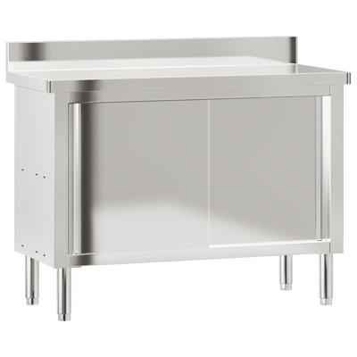 VidaXL No Style Stainless Steel 43.3'' L x 19.7'' W x 35.4'' H Adjustable