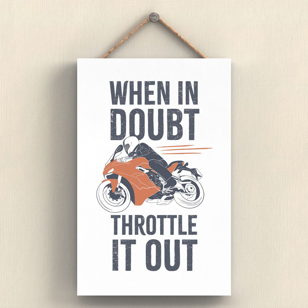 Motorbike Throttle It Out Humorous Hobby Typography Wooden Hanging Plaque - Image 2