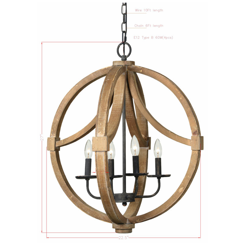 Collinsville 4 - Light Dimmable Globe Chandelier