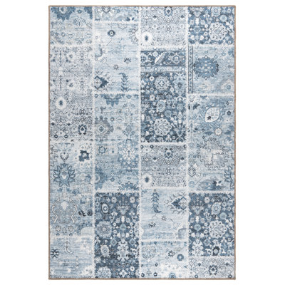 Patched Up Stitched Power Loomed Polyester Patchwork Indoor Area Rug