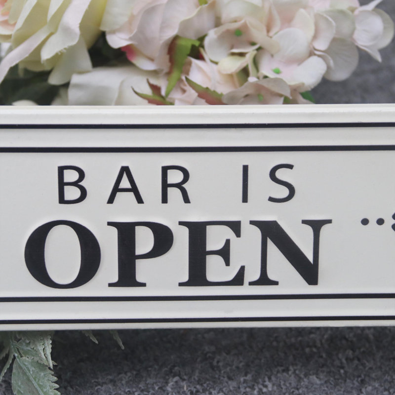 Enseigne réversible ouverte et fermée Ealy Bar