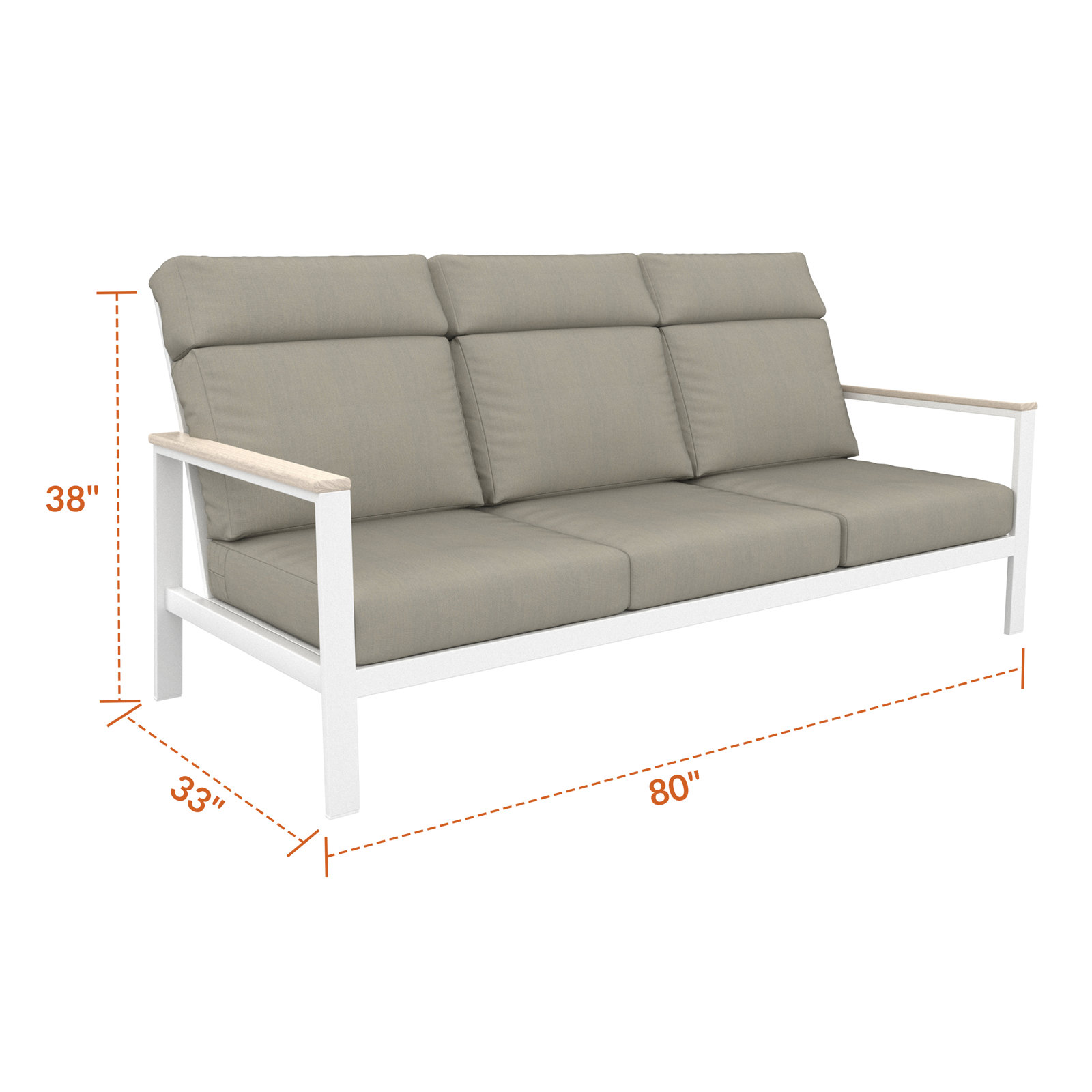 Townsend 80" Sunbrella® Patio Sofa, Gray