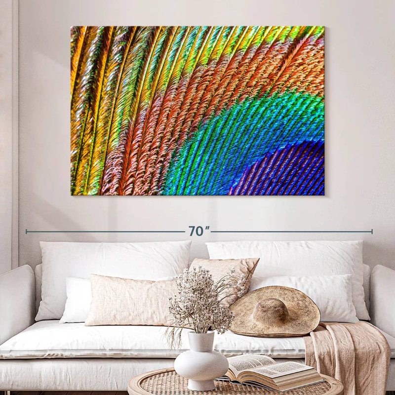 Brampt Abstract Peacock Feather, 34" H x 51" W