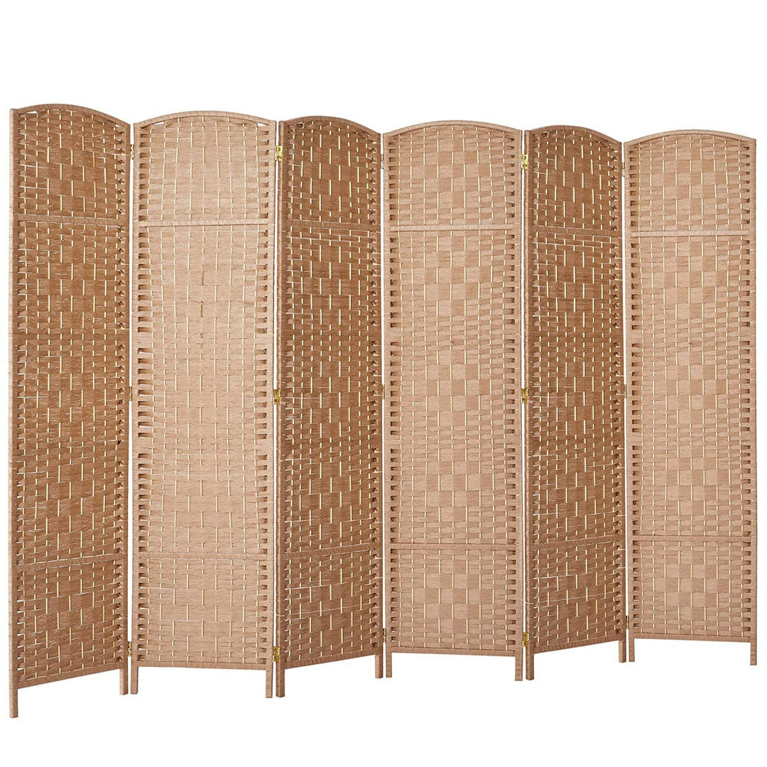 Guilhermina 6ft Lightweight Room Divider Weave Fiber Privacy Folding Screen Freestanding Dual-hinges Winston Porter 