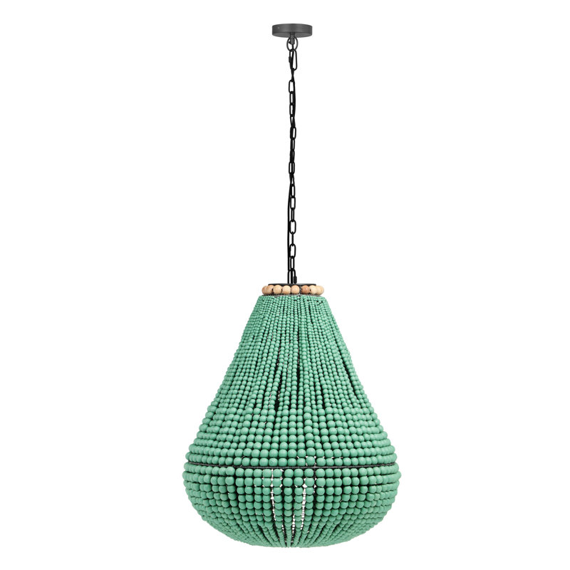 Luminaires suspendus perles en bois