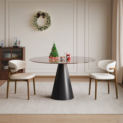 35-Inch Round Glass Dining Table