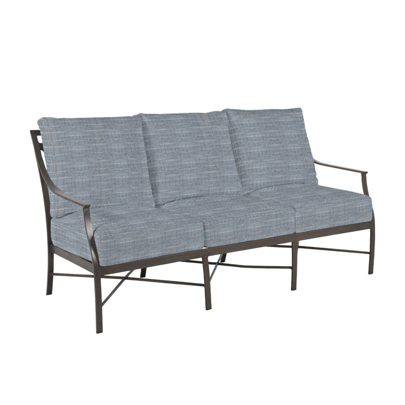 Monaco Aluminum Sofa - Slate Gray, Rollo Chambray InsideOut® Linen, Slate Gray, Welt