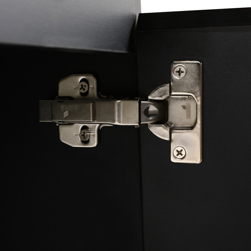 Armoire de salle de bain moderne avec vasque en céramique et contreplaqué - noir durable