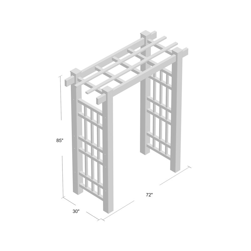 Windsor White Vinyl Garden Arbor with Asian Inspiration