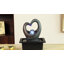 Fontaine de table en forme de cœur à deux tons alimentée par USB avec boule de cristal, décor de bureau moderne gris cuivre