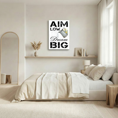 «Gallery Wrap», art mural sur toile pour le salon, la chambre à coucher, le bureau ou le vestibule - décoration murale décorative avec objectif Low Dream Big