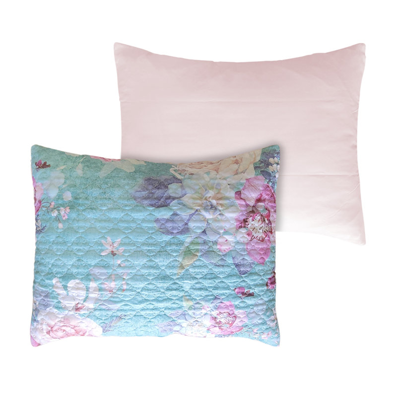 Greenland Home Fasions Avril Turquoise Blue Standard Sham, 20x26, Standard