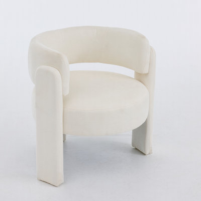 Contemporary Boucle Fabric Accent Armchair