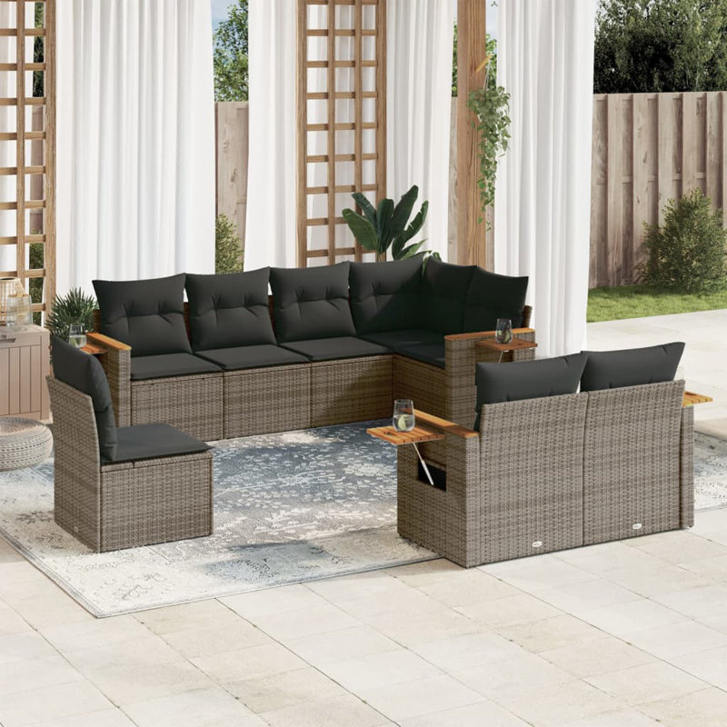 Grand canapé modulaire en rotin PE Vidaxl
