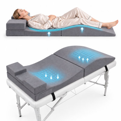 Couvre-lit ergonomique avec coussin pour les cils, coussin en mousse pliable pour les extensions de cils et le salon de beauté, coussin de massage Curvy