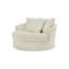 Fauteuil d'appoint pivotant surdimensionné Lindy, 55 pouces ivoire, 3 coussins