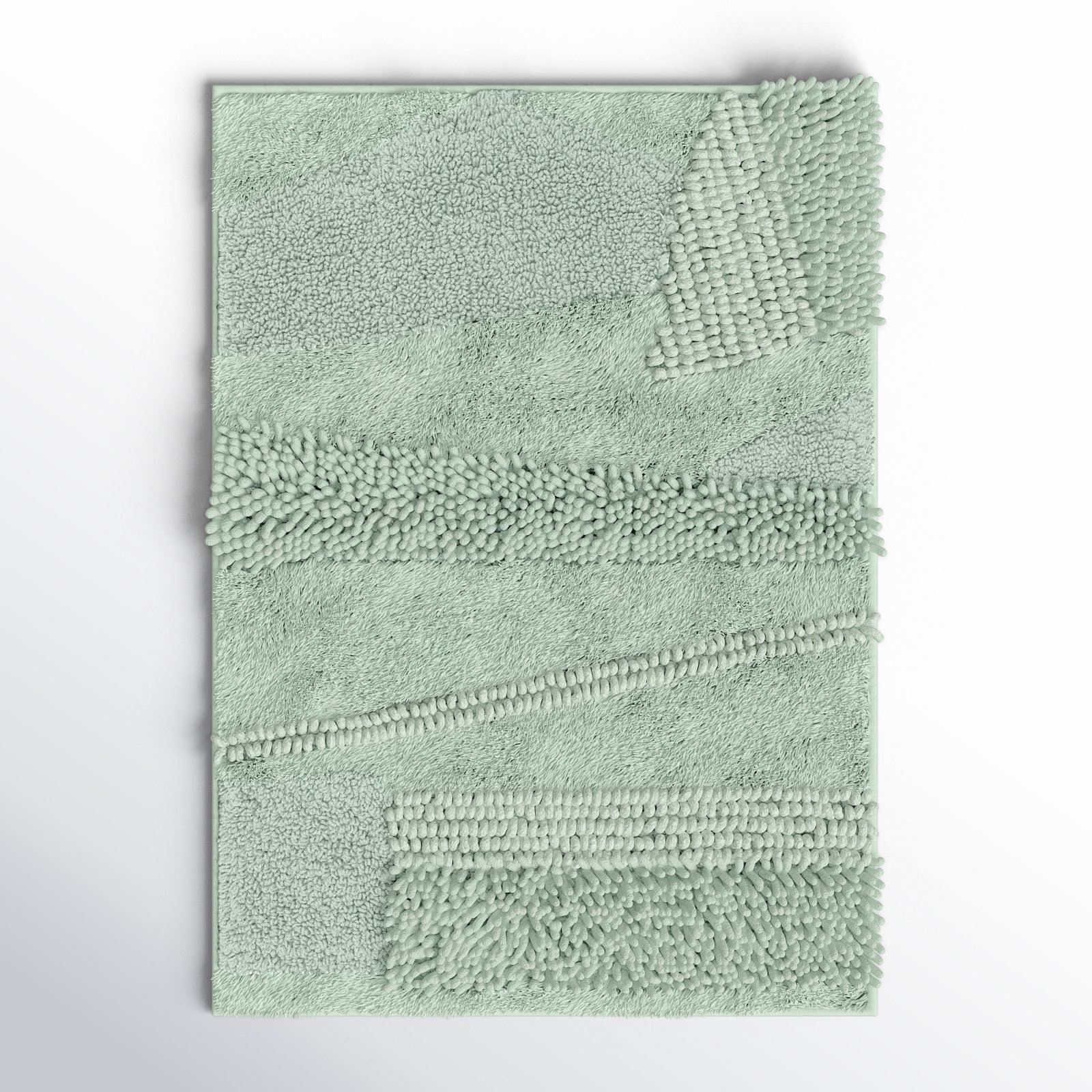 Laverne Solid Cotton Bath Rug, 17" W x 24" L, Seaglass