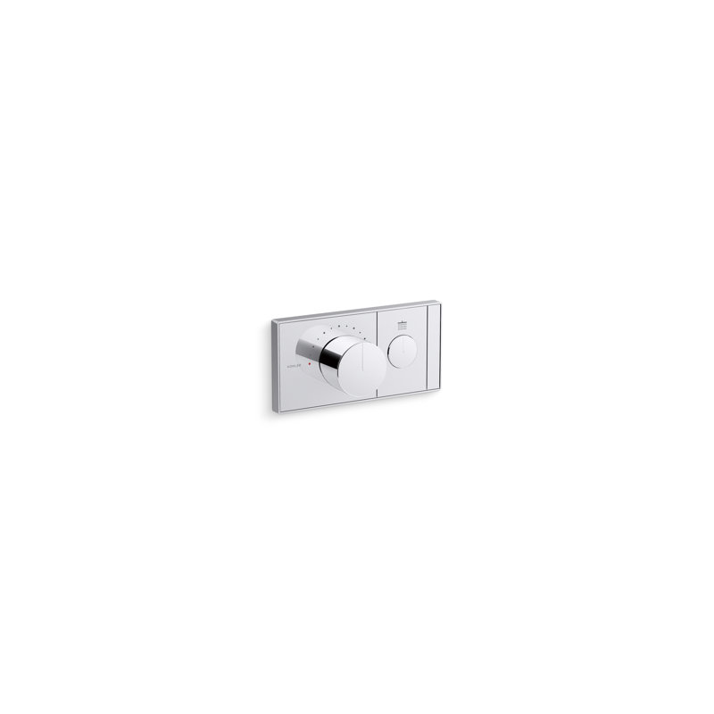 Panneau de commande de valve thermostatique à une sortie Anthem avec bouton-poussoir encastré, Or éclatant de style français