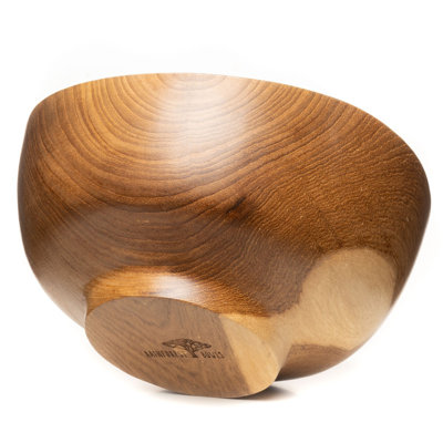 Wavy Menbachi Teak Wood Bowl - Jumbo 2-Pack