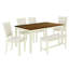 Ensemble de table de salle à manger en bois massif rustique avec table rectangulaire, 4 chaises rembourrées et banc