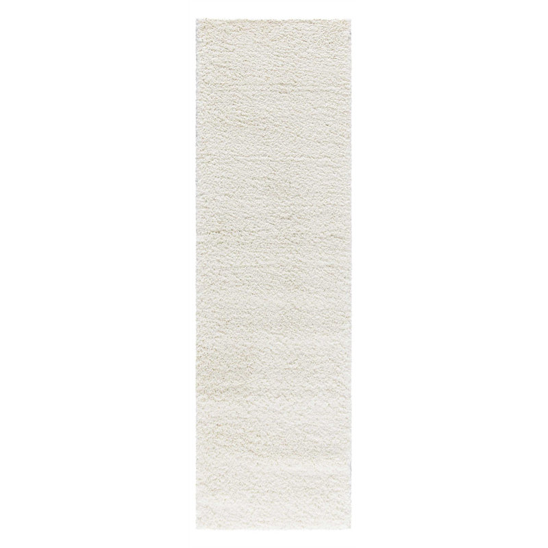 10' Cream Shag Non Skid Runner Rug