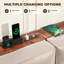 78.7"Behind Couch Table with LED Lights & Bookcase