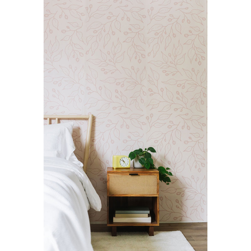 Floral Wallpaper, Cream/Brown, Non-Pasted
