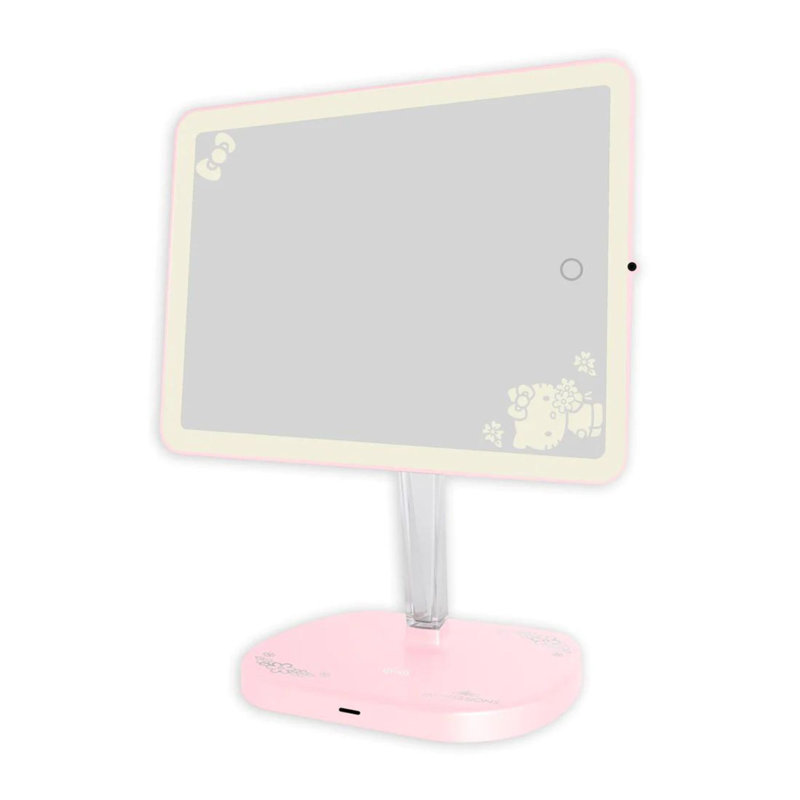 Hello Kitty Touch Pro Cute LED Makeup Mirror 2.0 for Dorm Room Decor, QI Charging Base to Phone