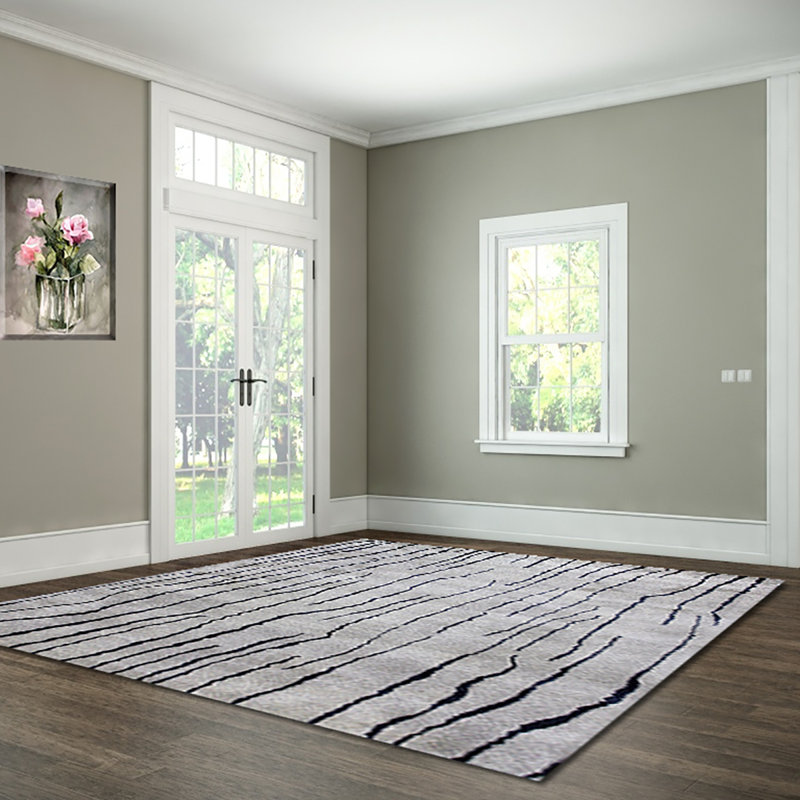 Tapis brun / gris touffeté à la main Clarkesville, Rectangle 5 pi x 8 pi