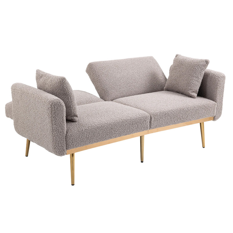 Adalaide 2 Seater Velvet Sofa Bed, Grey