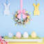 2 pièces 9 po Mini couronne de Pâques pour porte d'œufs de Pâques avec porte d'armoire de cuisine, fleurs de printemps, fleurs sauvages, décorations florales avec ruban pour la maison