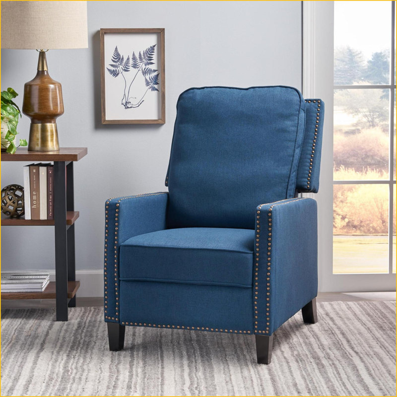 Fauteuils inclinables, fauteuil inclinable manuel de 27,5 po de largeur | Tissu bleu marine, Bleu