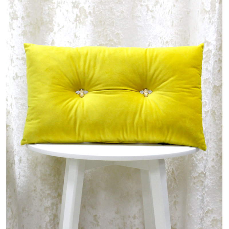 Rectangular Throw Cushion, Yellow