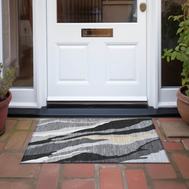 Tapis intérieur / extérieur lavable à la machine Chayden ACN1047, Rectangle 1 pi 8 po x 2 pi 6 po
