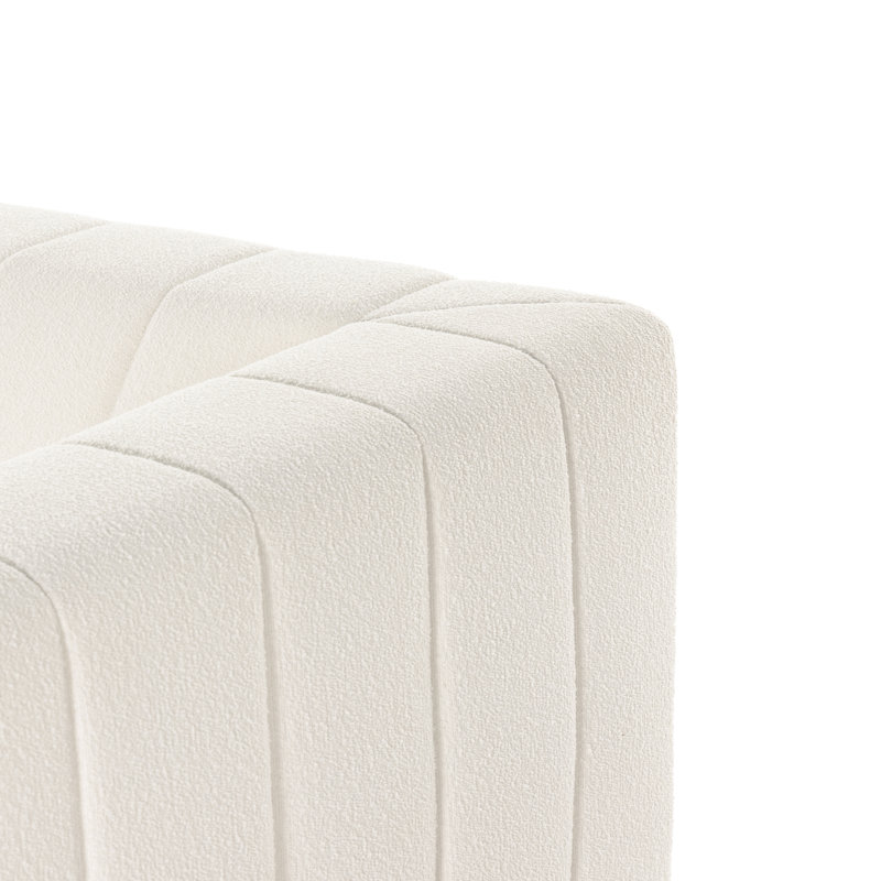 Langham Channeled 6 - Piece Sectional, Left Hand Facing, Fayette Cloud Polyester Blend, 28" H x 157" W x 122" D