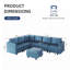 Canapé et méridienne modulaires faisant face à gauche de 112 po avec repose-pieds Kosuke-88017363