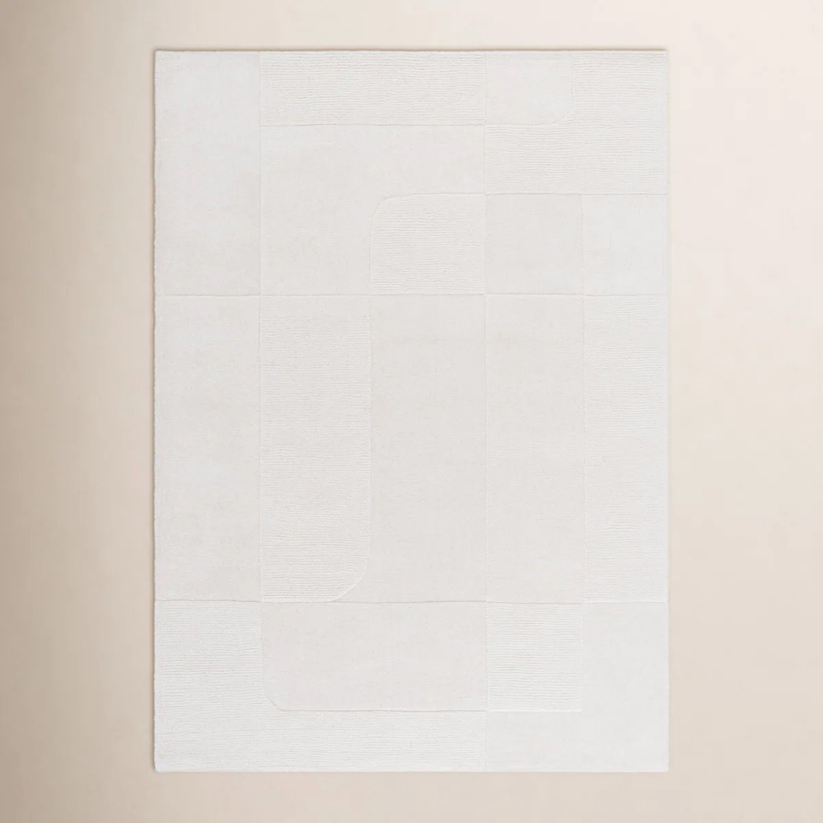 Kyrie Ivory Hand-Loomed Wool Rug, Rectangle 6' x 9'