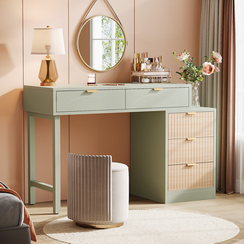 Green Makeup Vanity Table, Green